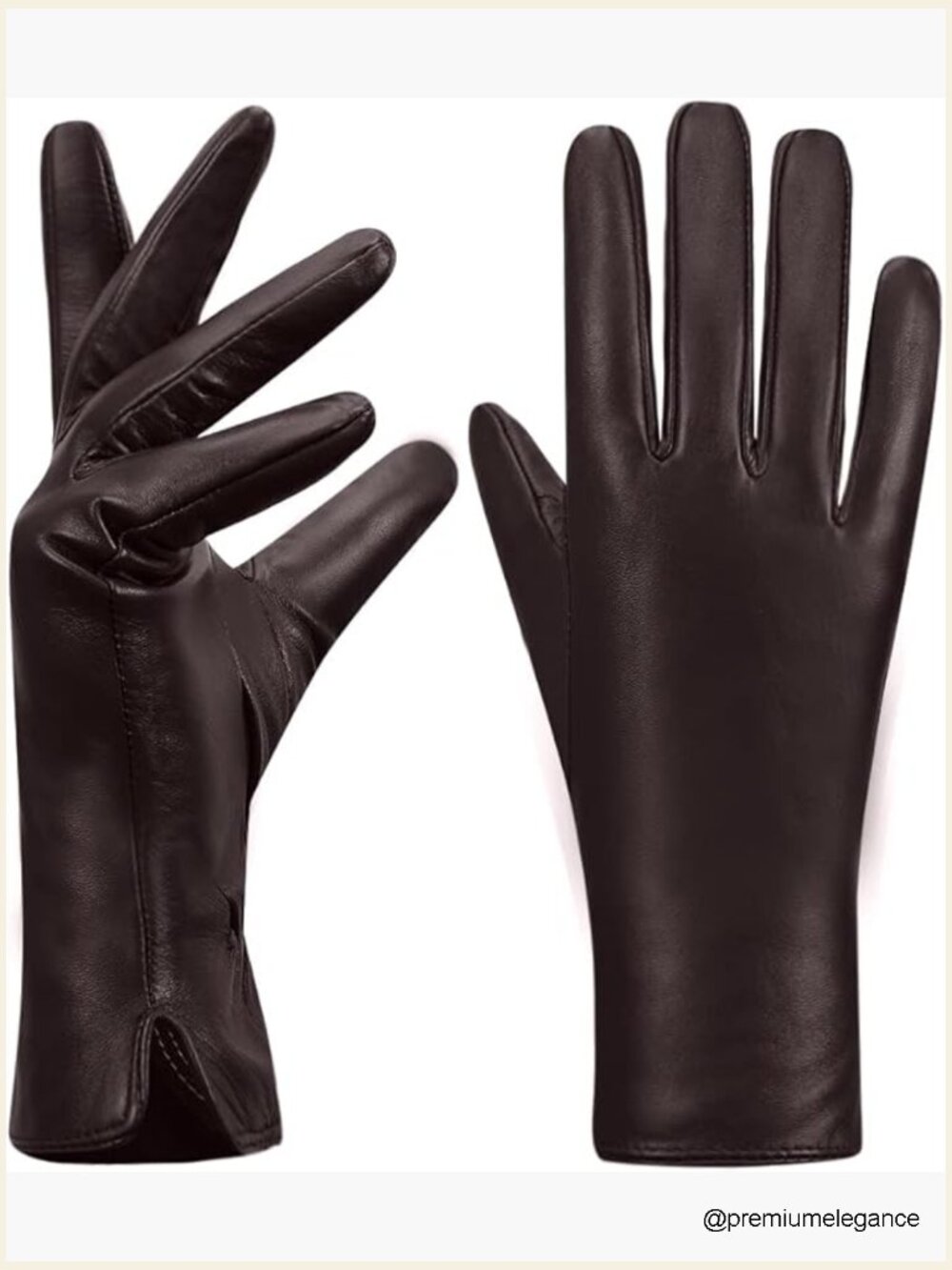Genuine Lambskin Leather Gloves Cashmere Lined Touchscreen